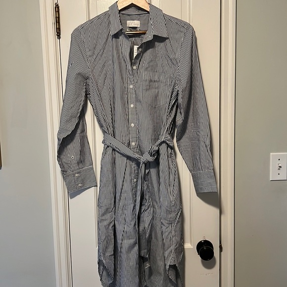 NWT J.Crew Classic-fit Crisp Poplin Shirtdress in Stripe - Picture 5 of 11